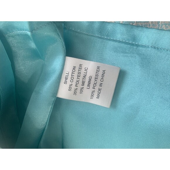 Lilly Pulitzer Dress Womens Size 6 Aqua Blue Metallic Beaded Sleeveless Shift - Picture 8 of 9